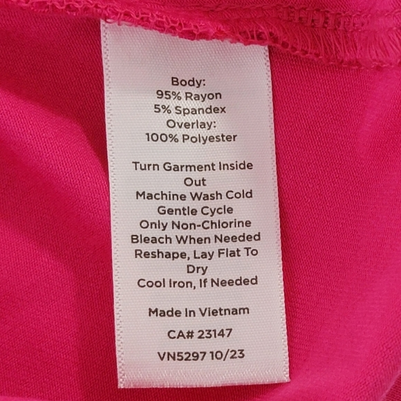 Talbots Pink Lace Embroidered Sun Pattern Trim Knit Shell Top Sz 2x Plus NEW - Picture 12 of 14